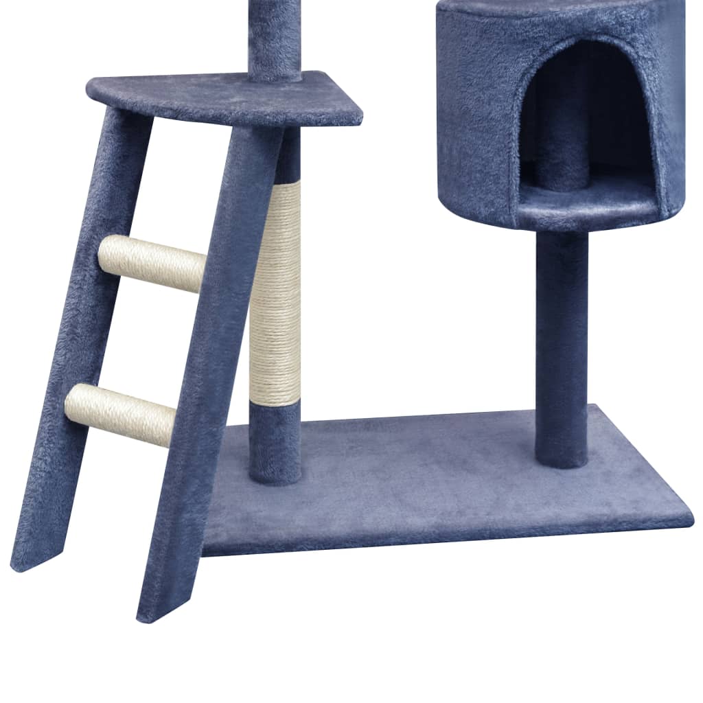 Albero per Gatti con Tiragraffi Sisal 150 cm Blu Scuro