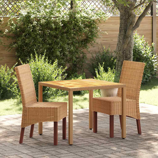 Sedie da Pranzo 2 pz Marroni in Rattan Naturale | homemem39