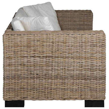 Divano a 2 Posti 7 pz in Rattan Naturale