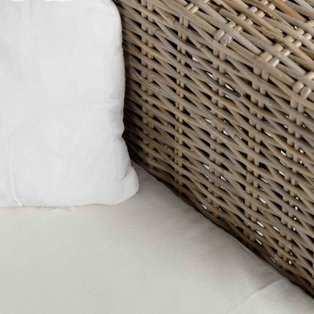 Divano a 3 Posti 8 pz in Rattan Naturale