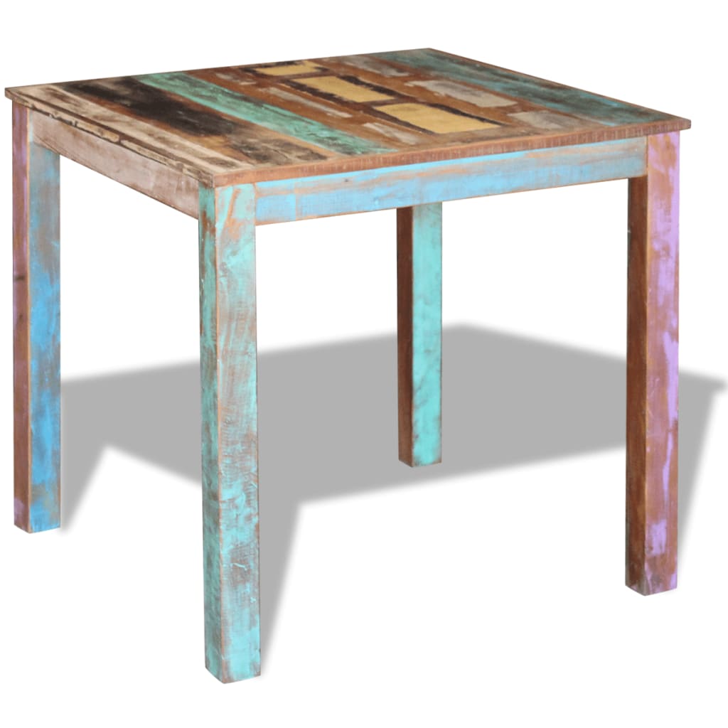 Tavolo da Pranzo in Legno Massello di Recupero 80x82x76 cm