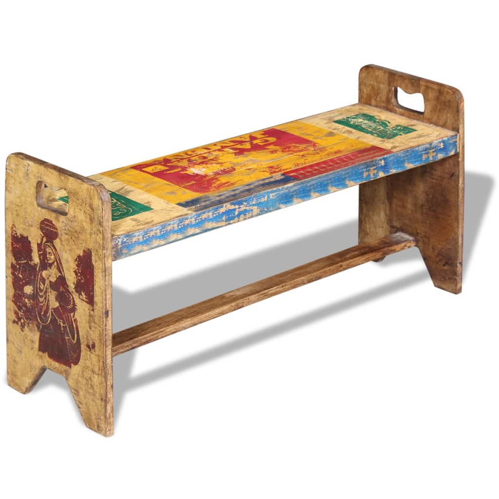 Panchina Cola in Legno Massello di Recupero 100x30x50 cm | homemem39