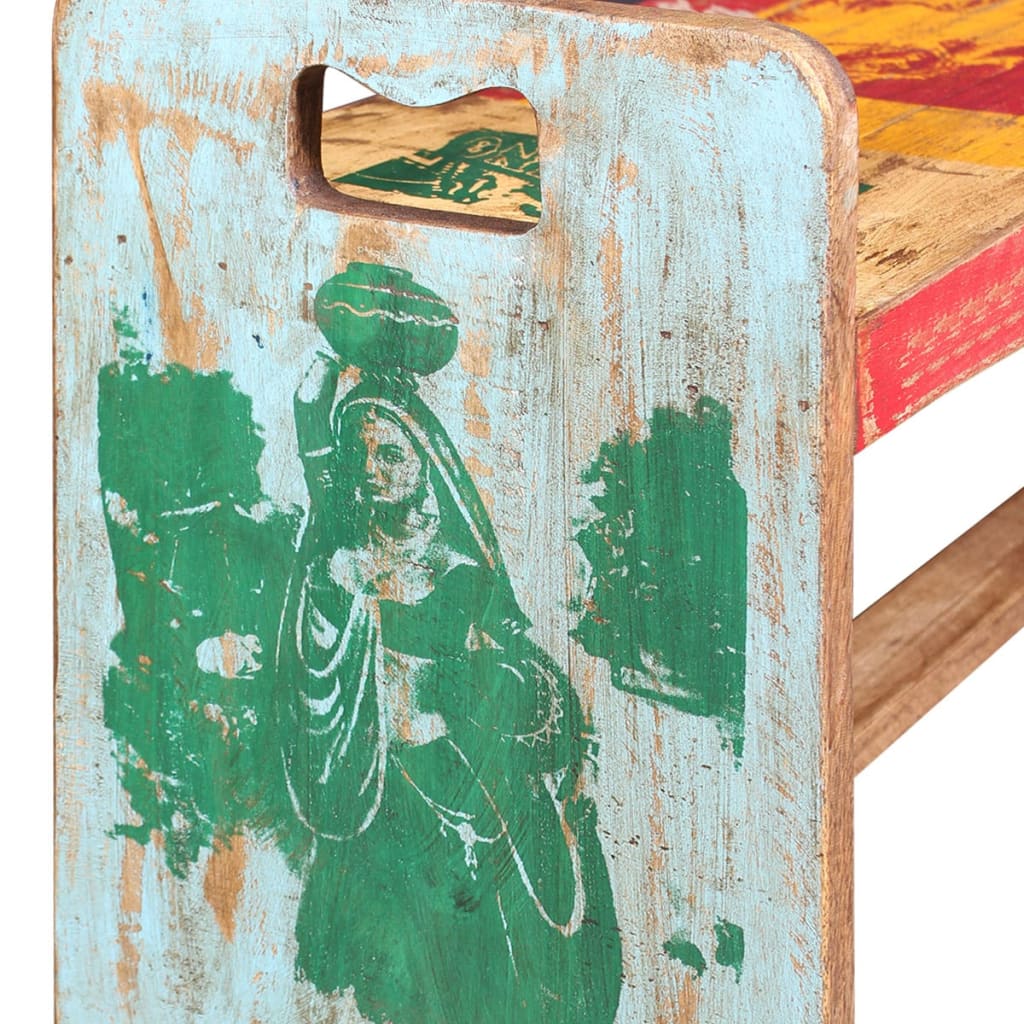 Panchina Cola in Legno Massello di Recupero 100x30x50 cm | homemem39
