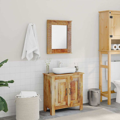 Armadietto da Bagno con Specchio in Legno Massello di Mango | homemem39