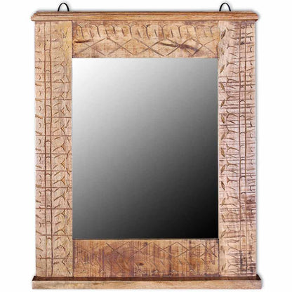 Armadio Vanity Specchiera 2 Armadietti Legno Massello di Mango