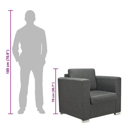 Poltrona Grigio Scuro in Tessuto - homemem39