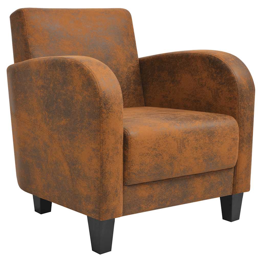 Poltrona Marrone in Similpelle Scamosciata | homemem39