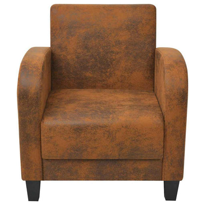 Poltrona Marrone in Similpelle Scamosciata | homemem39