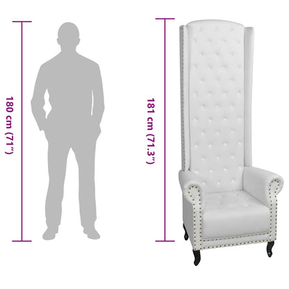 Poltrona a Schienale Alto Bianca in Similpelle