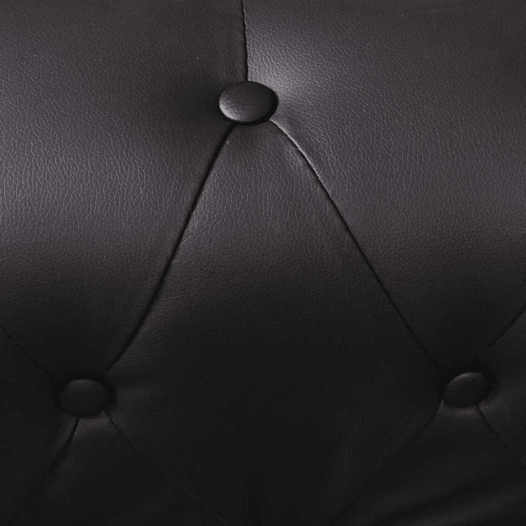 Divano Angolare Chesterfield a 5 Posti Pelle Artificiale Nera | homemem39