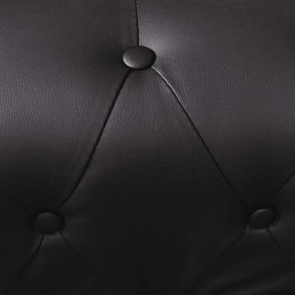 Divano Angolare Chesterfield a 5 Posti Pelle Artificiale Nera | homemem39