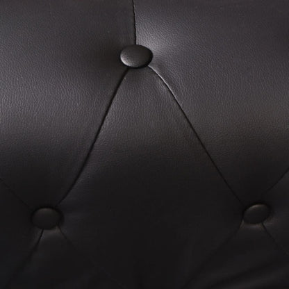Divano Angolare Chesterfield a 6 Posti Pelle Artificiale Nera | homemem39