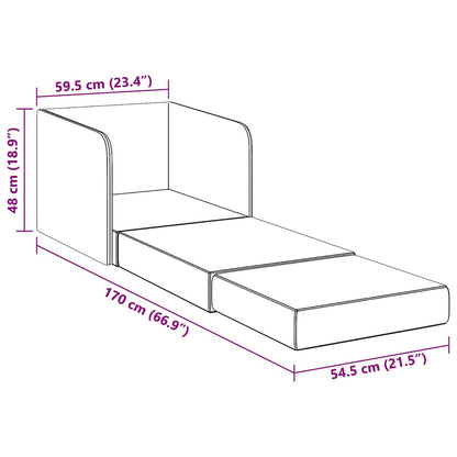 Poltrona Letto Convertibile Grigio Chiaro in Tessuto