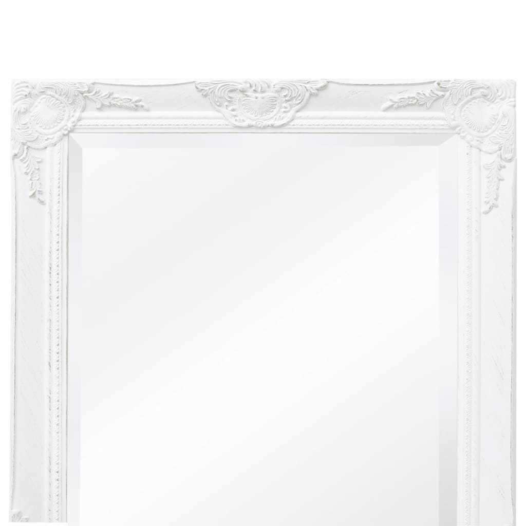 Specchio da Parete Stile Barocco 100x50 cm Bianco - homemem39