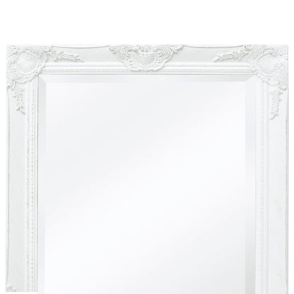 Specchio da Parete Stile Barocco 100x50 cm Bianco - homemem39