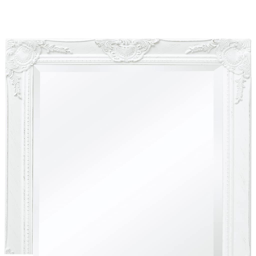 Specchio da Parete Stile Barocco 100x50 cm Bianco