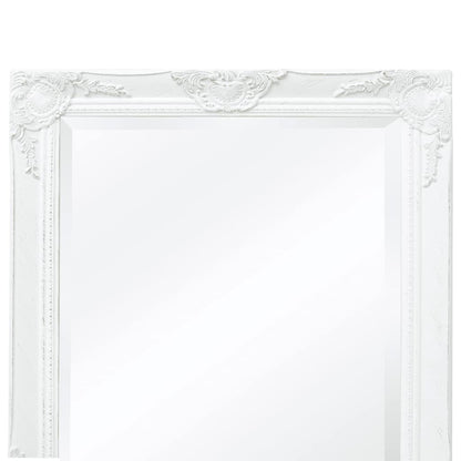 Specchio da Parete Stile Barocco 100x50 cm Bianco