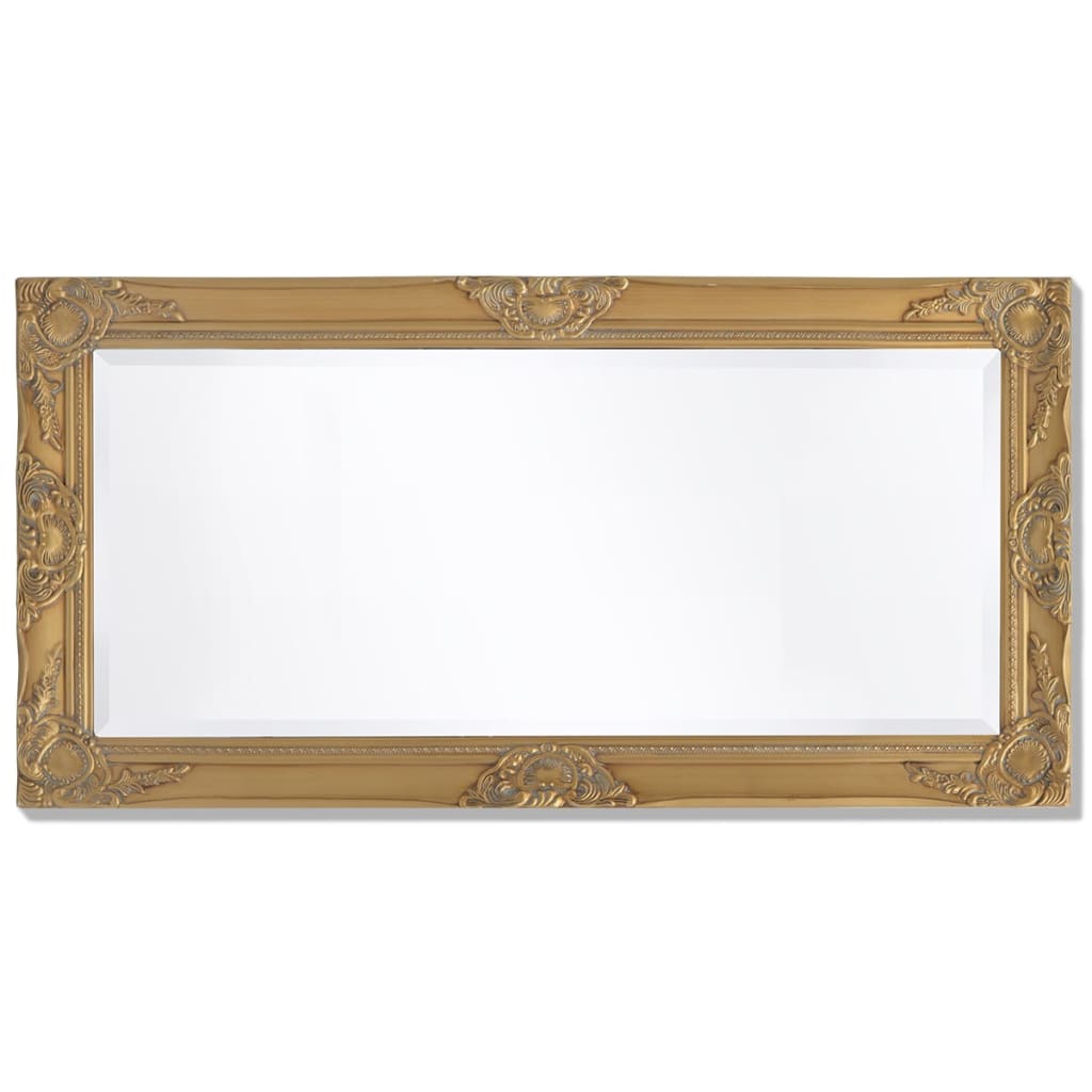 Specchio da Parete Stile Barocco 100x50 cm Oro - homemem39