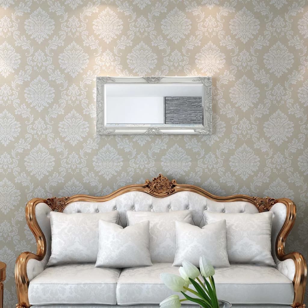 Specchio da Parete Stile Barocco 100x50 cm Argento | homemem39