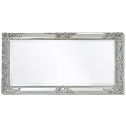 Specchio da Parete Stile Barocco 100x50 cm Argento | homemem39