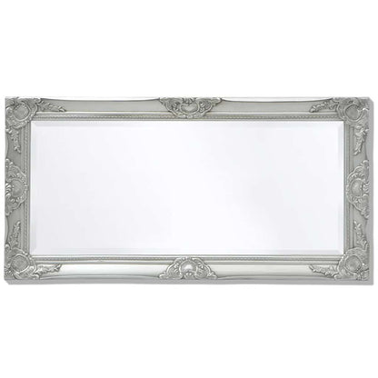 Specchio da Parete Stile Barocco 100x50 cm Argento