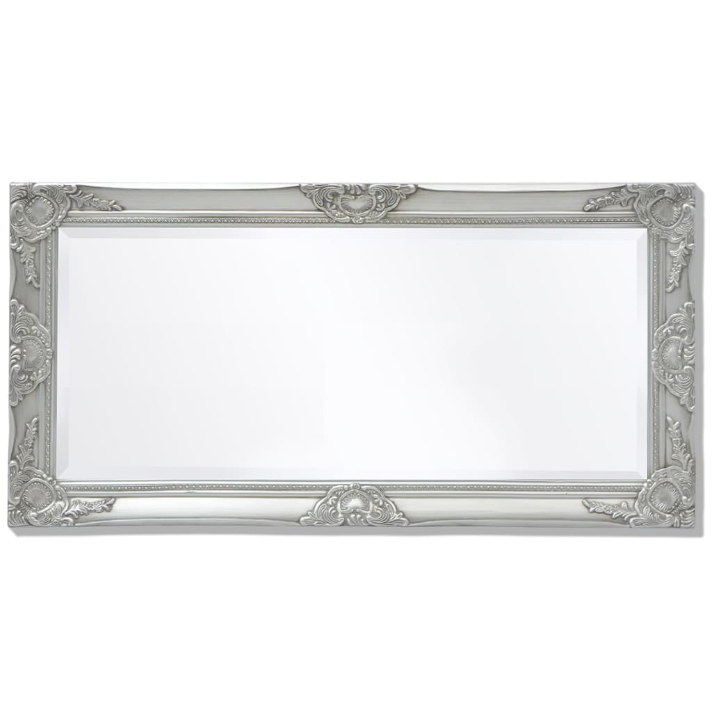 Specchio da Parete Stile Barocco 100x50 cm Argento - homemem39