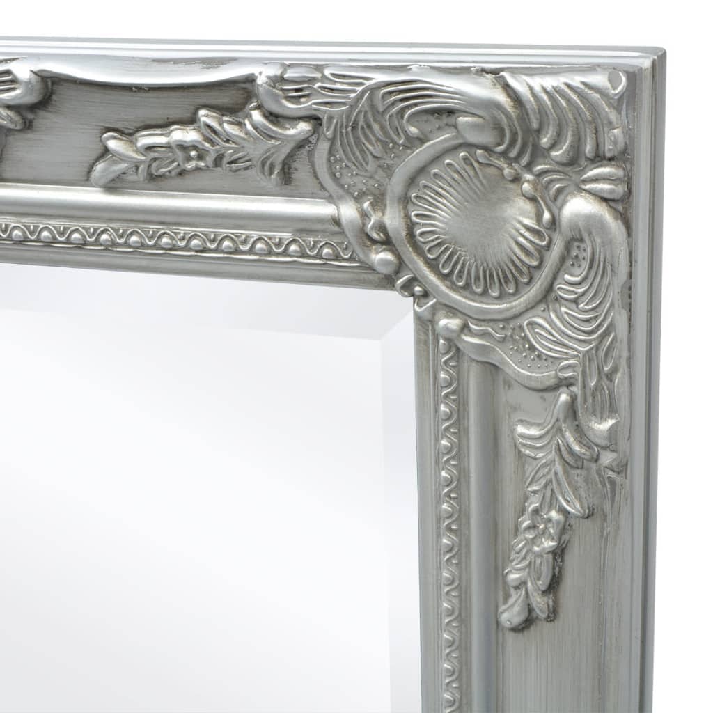 Specchio da Parete Stile Barocco 100x50 cm Argento | homemem39