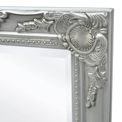 Specchio da Parete Stile Barocco 100x50 cm Argento | homemem39
