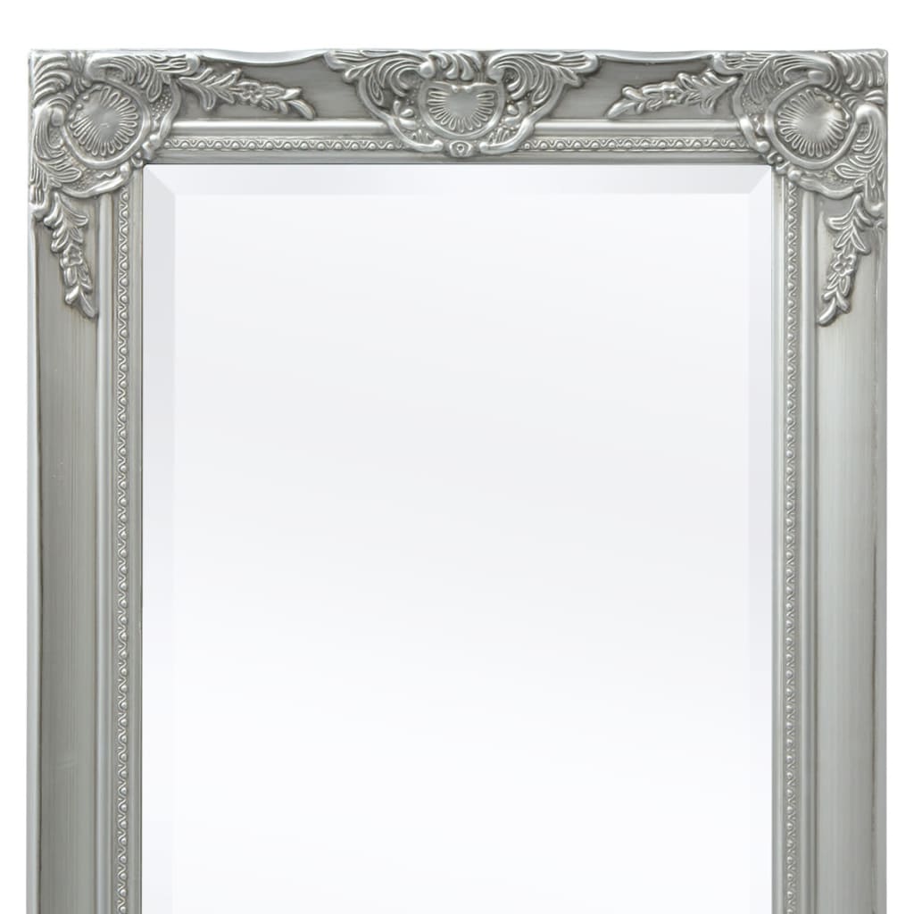 Specchio da Parete Stile Barocco 100x50 cm Argento - homemem39