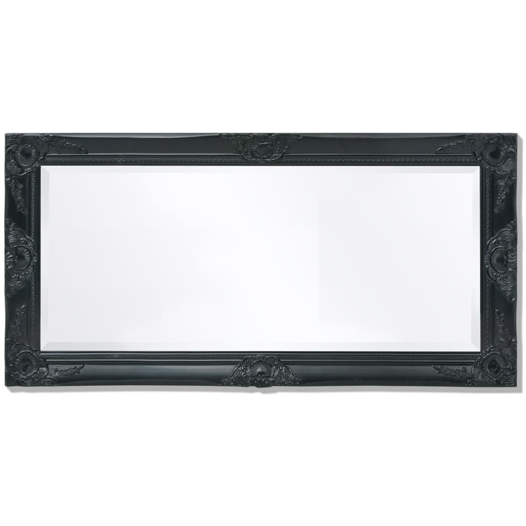 Specchio da Parete Stile Barocco 100x50 cm Nero | homemem39