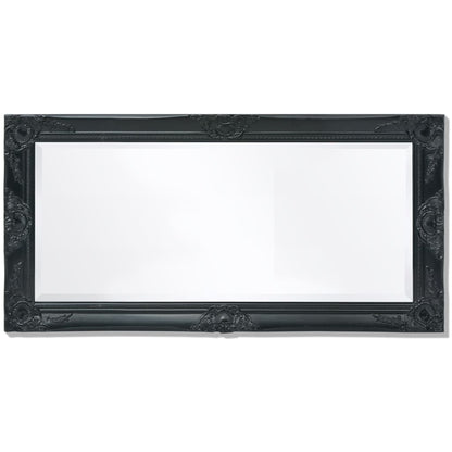 Specchio da Parete Stile Barocco 100x50 cm Nero | homemem39