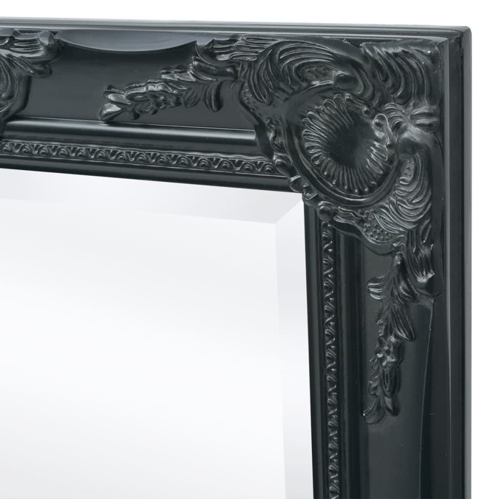 Specchio da Parete Stile Barocco 100x50 cm Nero | homemem39