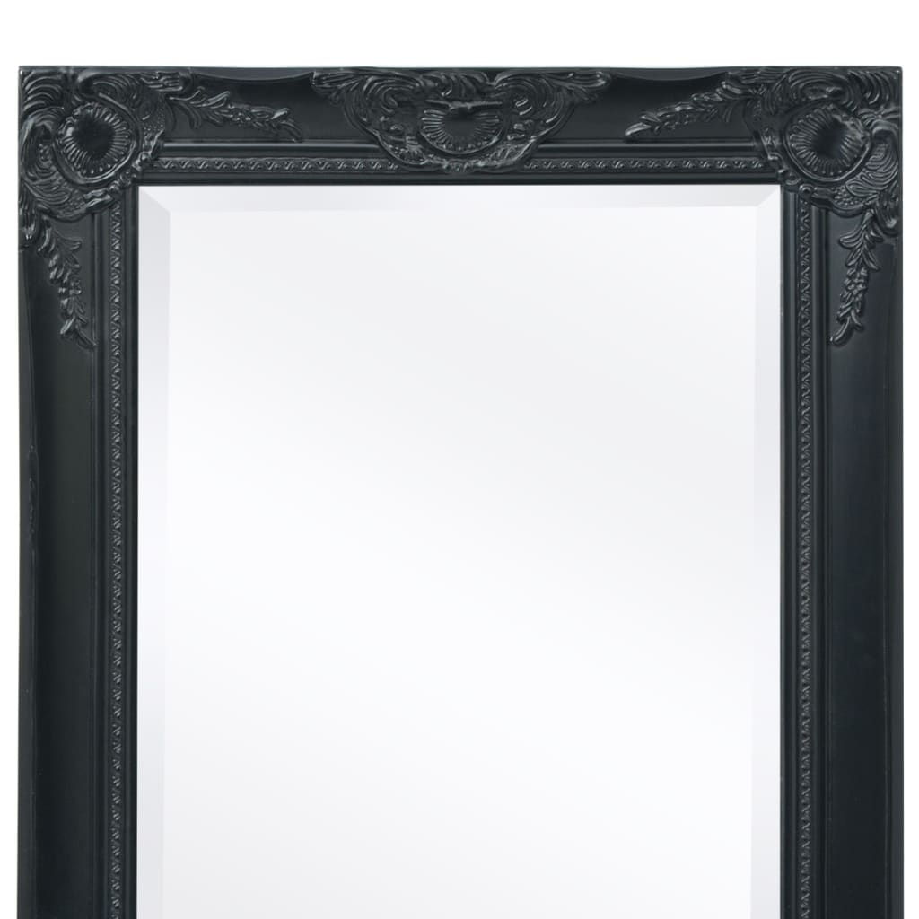 Specchio da Parete Stile Barocco 100x50 cm Nero | homemem39