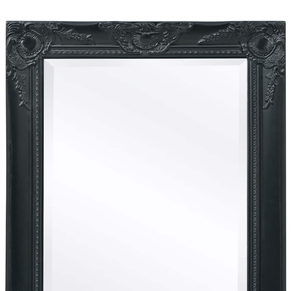 Specchio da Parete Stile Barocco 100x50 cm Nero