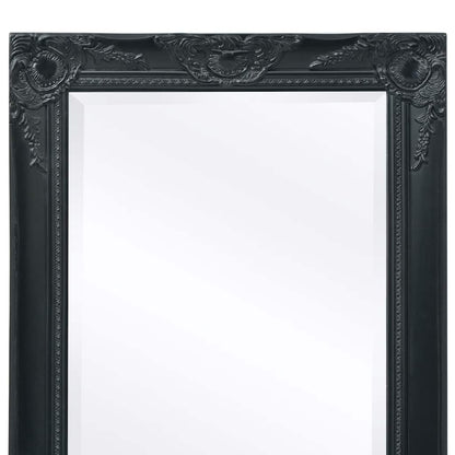Specchio da Parete Stile Barocco 100x50 cm Nero