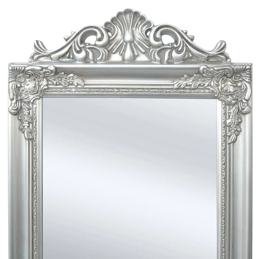 Specchio Autoportante Stile Barocco 160x40 cm Argento | homemem39