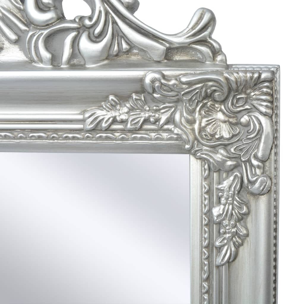 Specchio Autoportante Stile Barocco 160x40 cm Argento | homemem39