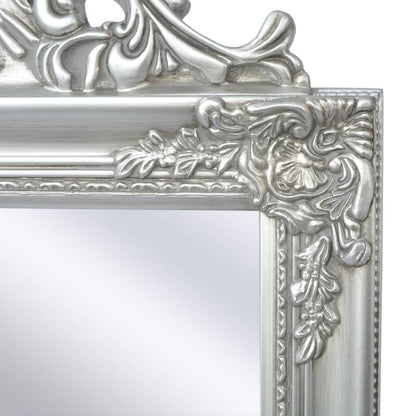 Specchio Autoportante Stile Barocco 160x40 cm Argento - homemem39