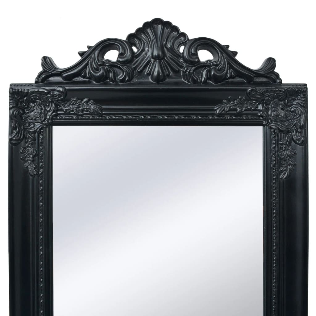 Specchio Autoportante Stile Barocco 160x40 cm Nero | homemem39