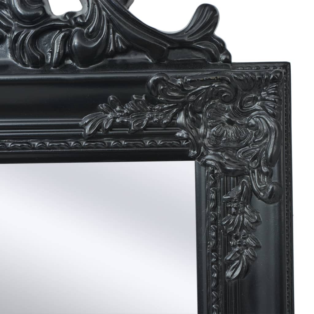 Specchio Autoportante Stile Barocco 160x40 cm Nero | homemem39