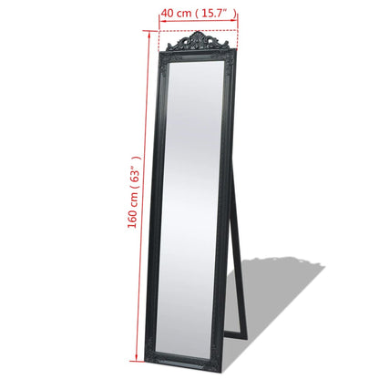 Specchio Autoportante Stile Barocco 160x40 cm Nero | homemem39
