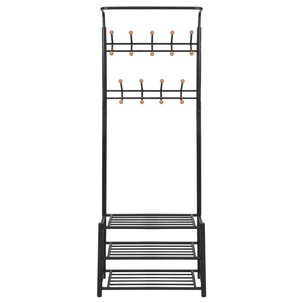 Appendiabiti con Deposito per Scarpe 68x32x182,5 cm Nero - homemem39