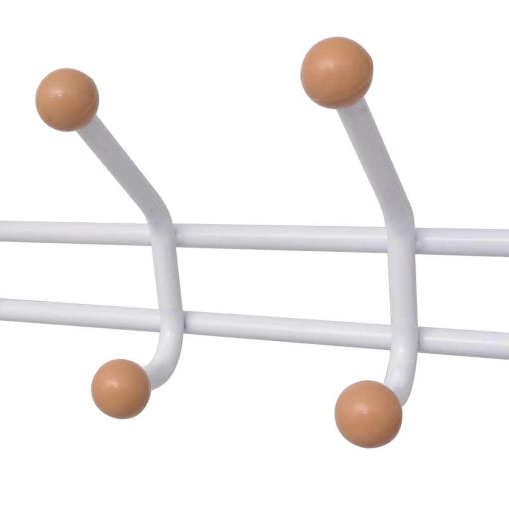 Appendiabiti con Poggiascarpe 68x32x182,5 cm Bianco - homemem39