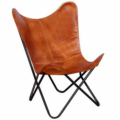 Sedia a Farfalla Marrone in Vera Pelle | homemem39