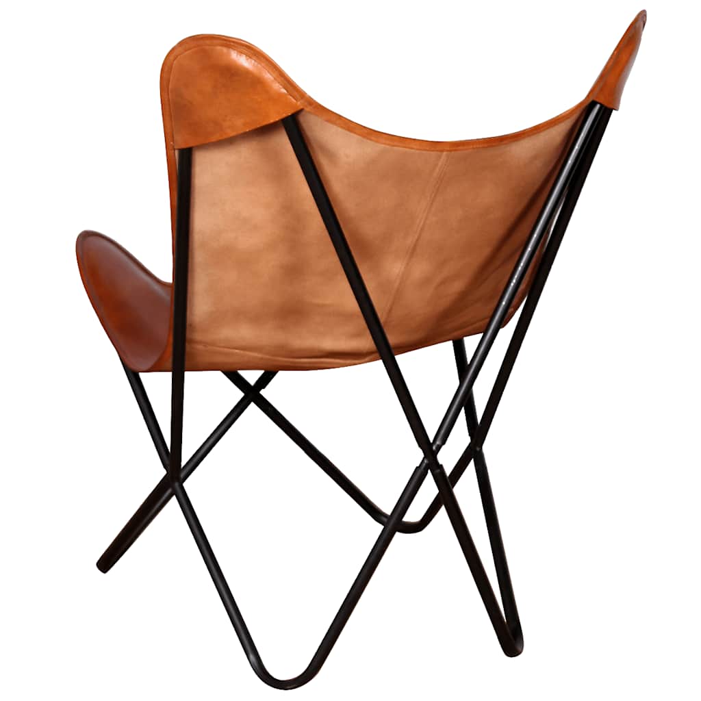 Sedia a Farfalla Marrone in Vera Pelle | homemem39