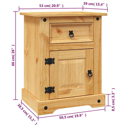 Comodino in Legno di Pino Messicano Corona Range 53x39x66 cm - homemem39