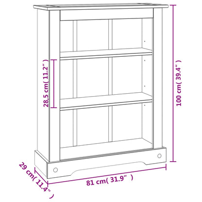 Libreria a 3 Ripiani Pino Messicano Corona Range 80x29x100 cm