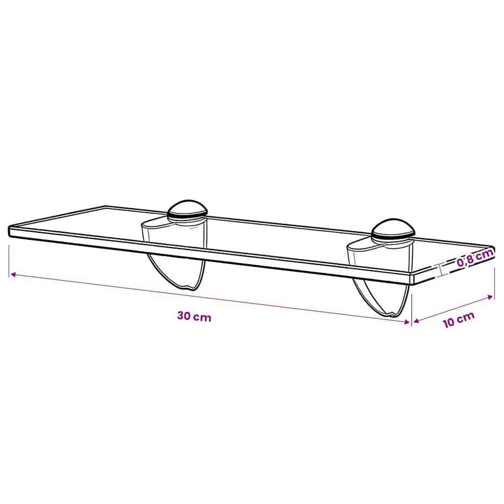 Mensola Galleggiante in Vetro 30x10 cm 8 mm | homemem39
