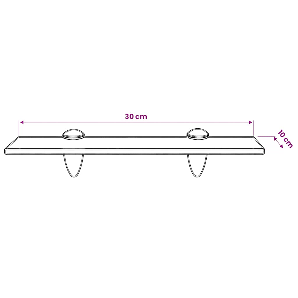 Mensola Galleggiante in Vetro 30x10 cm 8 mm | homemem39