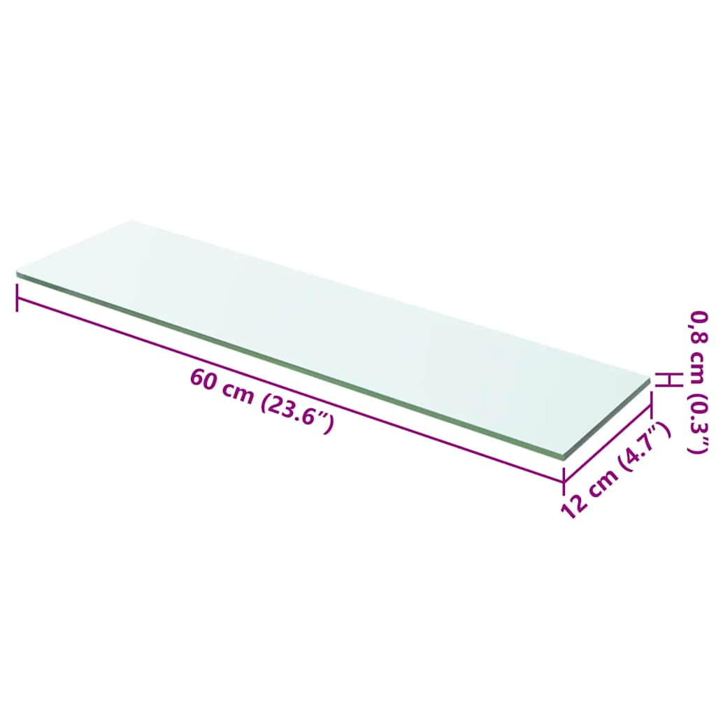 Mensola in Vetro Trasparente 60x12 cm - homemem39